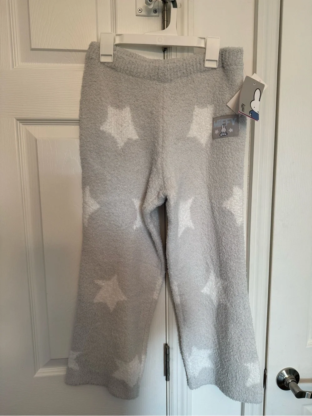 miffy Plush Star Patch Lounge Pants - Light Gray & White